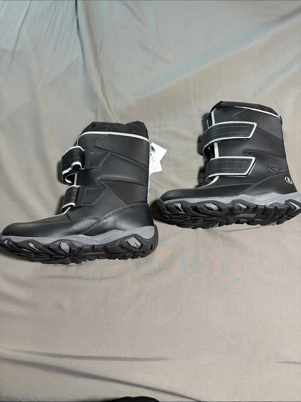 Lands' End Black Kids' Snow Boots with White Trim